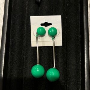 Elegant Green Drop Earrings vintage mod style